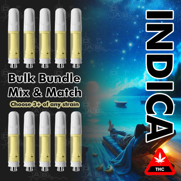 Indica THC Distillate Cartridges </br>Mix & Match Bulk Bundle <font size=2></br>(Choose 3+ of any flavour)</font size>